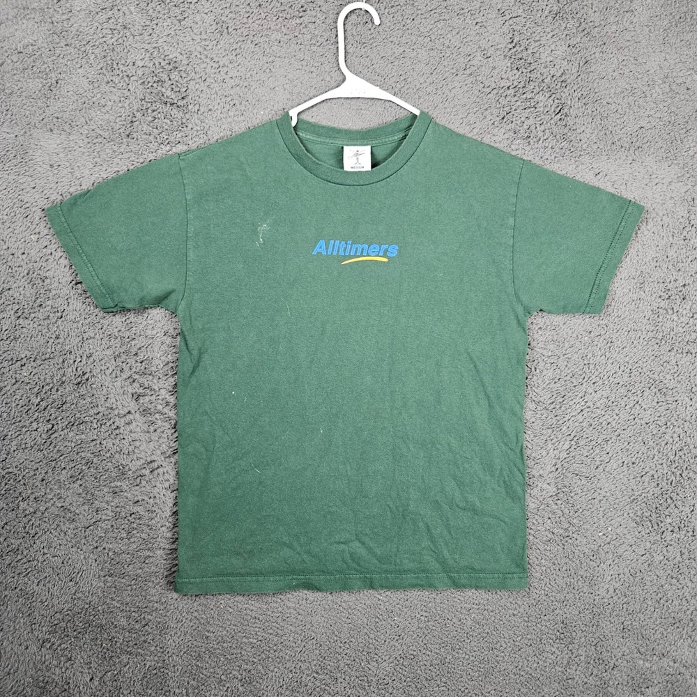 Alltimers Mens Medium Shirt Green Short Sleeve Cotton